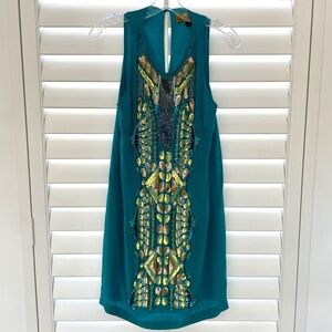 Nicole Miller Turquoise Sequin Cocktail Dress
